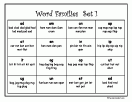 set 1 word families