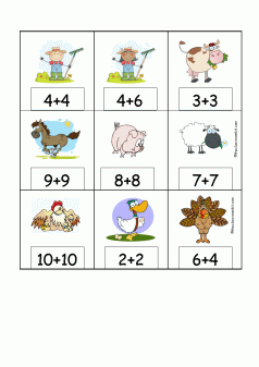 farmyard friends of ten and doubles card game