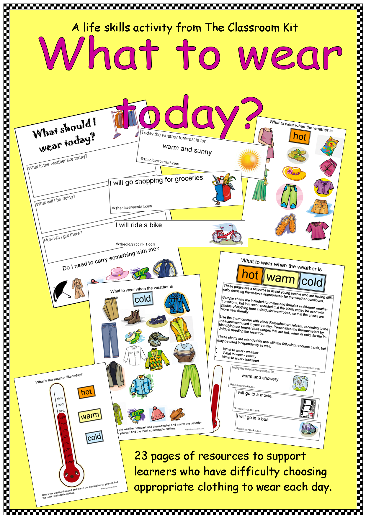 calendar activity - special education resource