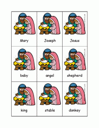 nativity words card game
