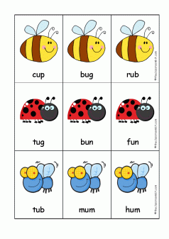 Happy Bugs cvc words card game