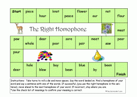 The Right Homophone game 