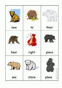 homophone bear card game
