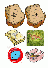 letter d sandwich pieces