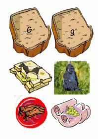 letter g sandwich pieces