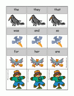 scarecrow sight word card game