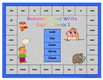 sight words 1 spelling game