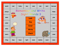 sight words 3 spelling game