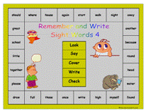 sight words 4 spelling game