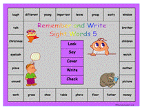 sight words 5 spelling game