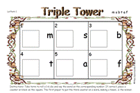 triple tower letter game