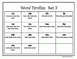 word families set 3