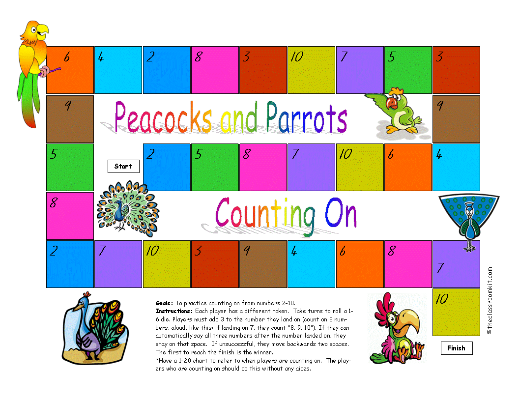 peacocks and parrots counting on game