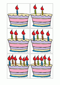 birthday cakes and cards 1-10