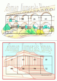 roman numerals bingo game