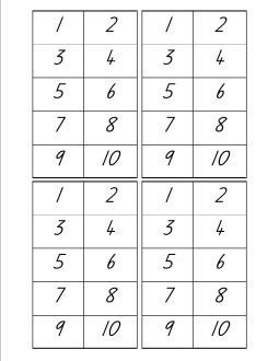 1-10 cards for multiply by games