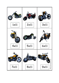 motorbikes x11 tables card game